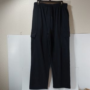 Willow Bay Women's Black Knit Elastic Waist Cargo Pants szL